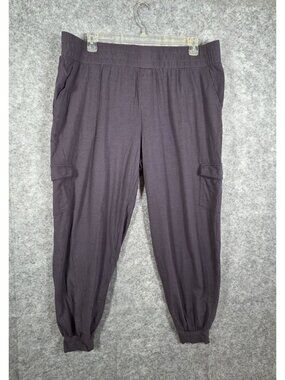 Any Body Women's Cozy Knit Wide Leg Jogger Pants Gray Size XLT Casual